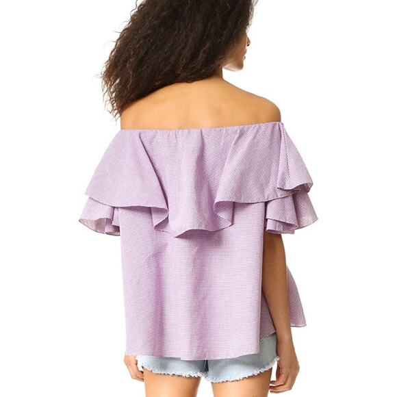 NWT MLM Label Off Shoulder Gingham Top - Small - Picture 2 of 11